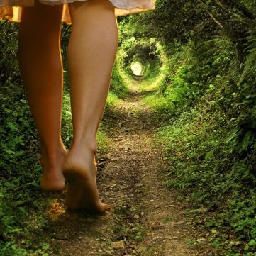 A,Collage,Of,Two,Images,Showing,Giant,Female,Legs,Walking